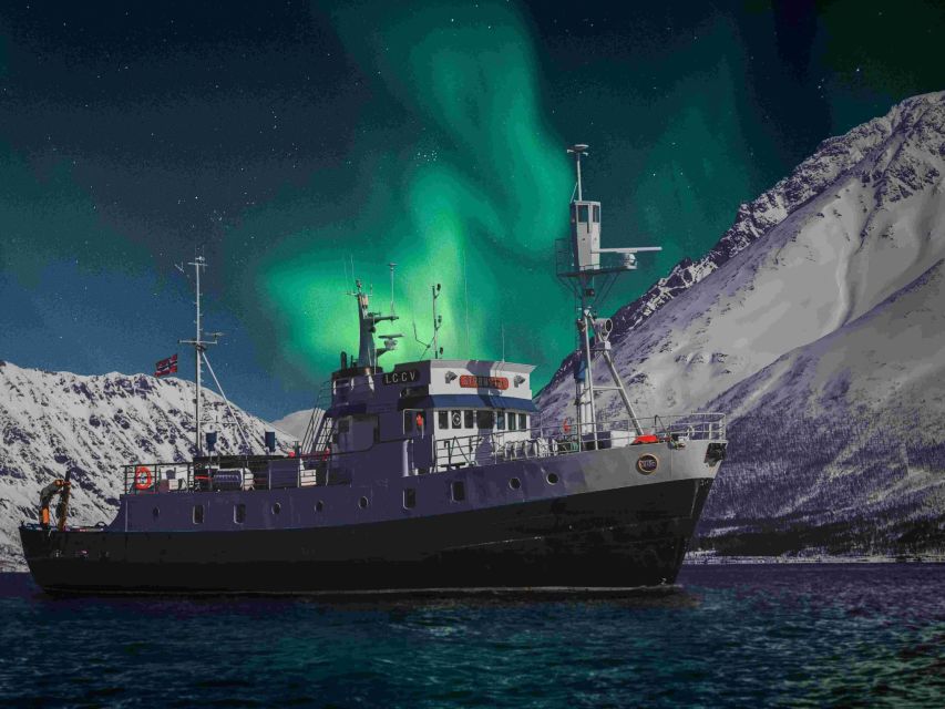From Tromsø: Northern Lights Cruise on a Cozy Vintage Vessel - The 7 PM Northern Lights presentation: science + sky strategy