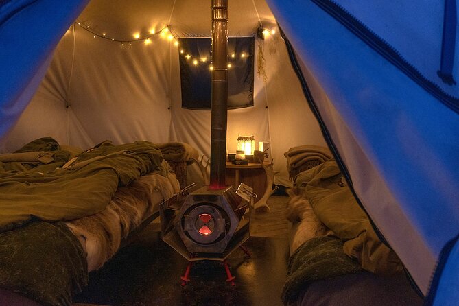 Overnight Stay with Reindeer Sledding & Feeding - Sleeping in the lavvu overnight: cozy, but expect cold-camp routines