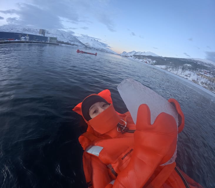 Tromsø: Arctic Fjord Floating in Survival Suit - Magic Ice Bar Tromsø to Kaldfjord: The Start-to-Float Rhythm