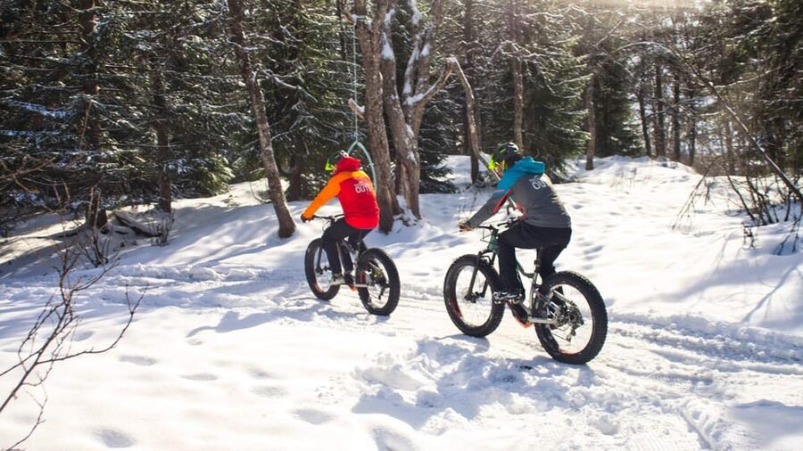 Tromsø: Electric fatbike trip on winter paths - The warm break: hot drink and lefse