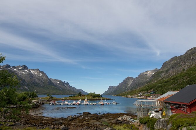 Tromso fjords road trip with fire in grill cabin by the beach. - Stop 2: Ersfjordbotn’s 10-kilometer fjord views