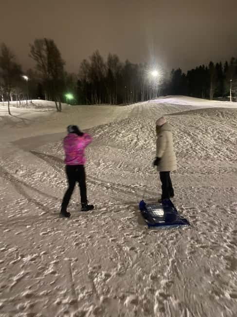 Tromsø: Snow Sledding, Mini Skiing, Lasso and Reindeer Hides - The 105-Minute Flow at Charlottenlund Aktivitets- Og Friluftspark